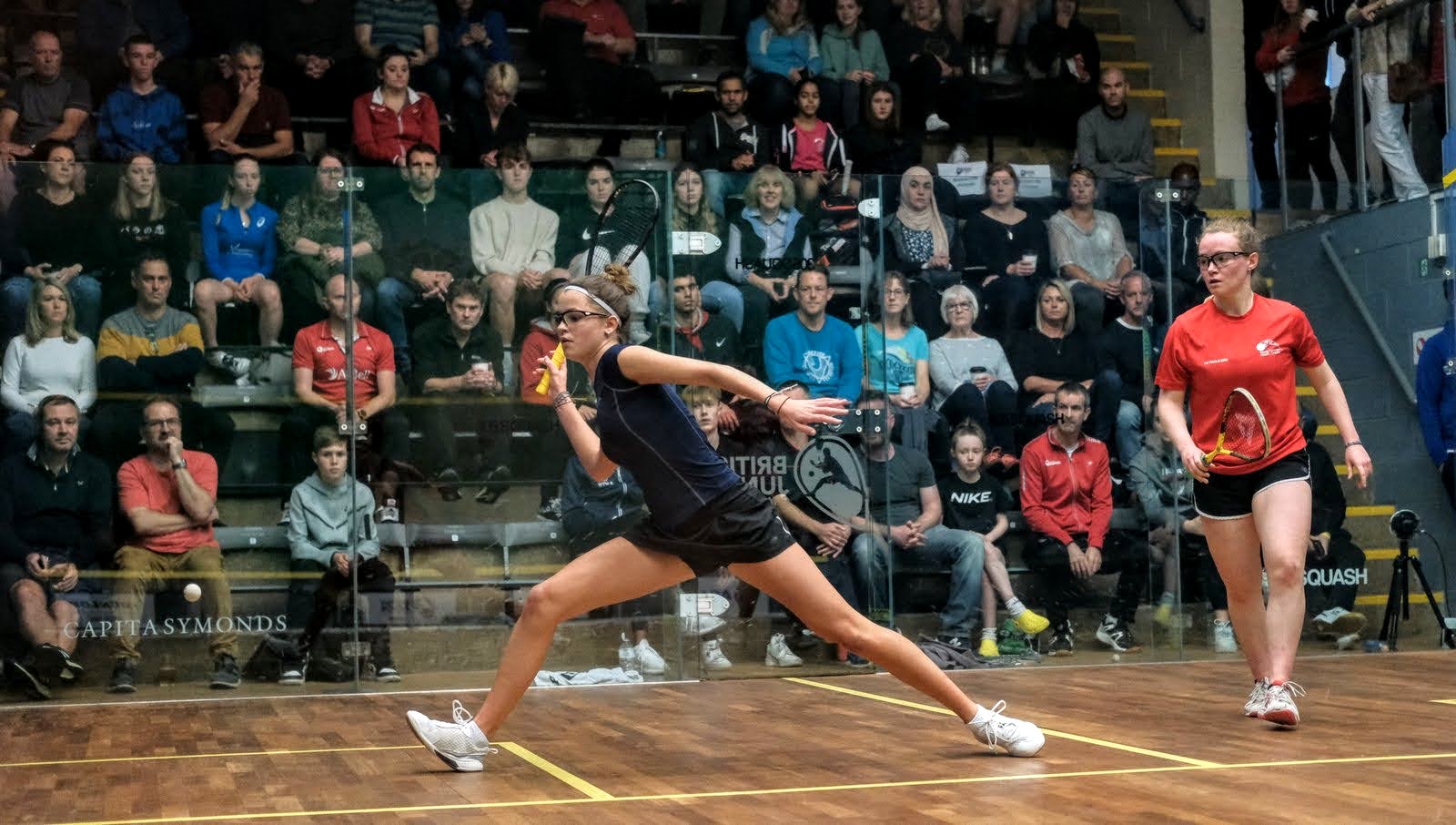Amelia Haworth vs Ellie Breach playing in the 2022 British Junior Open